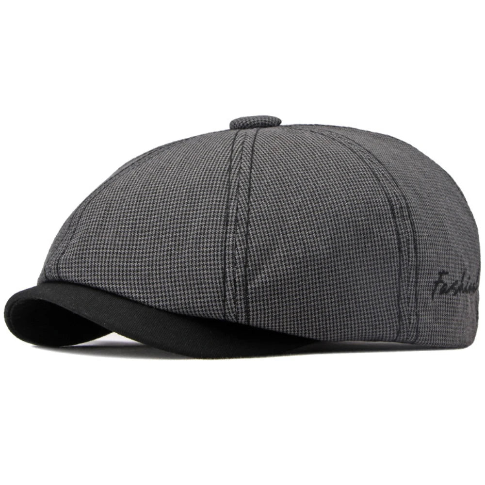 Petworth Plaid Ivy Cap in Dark Grey