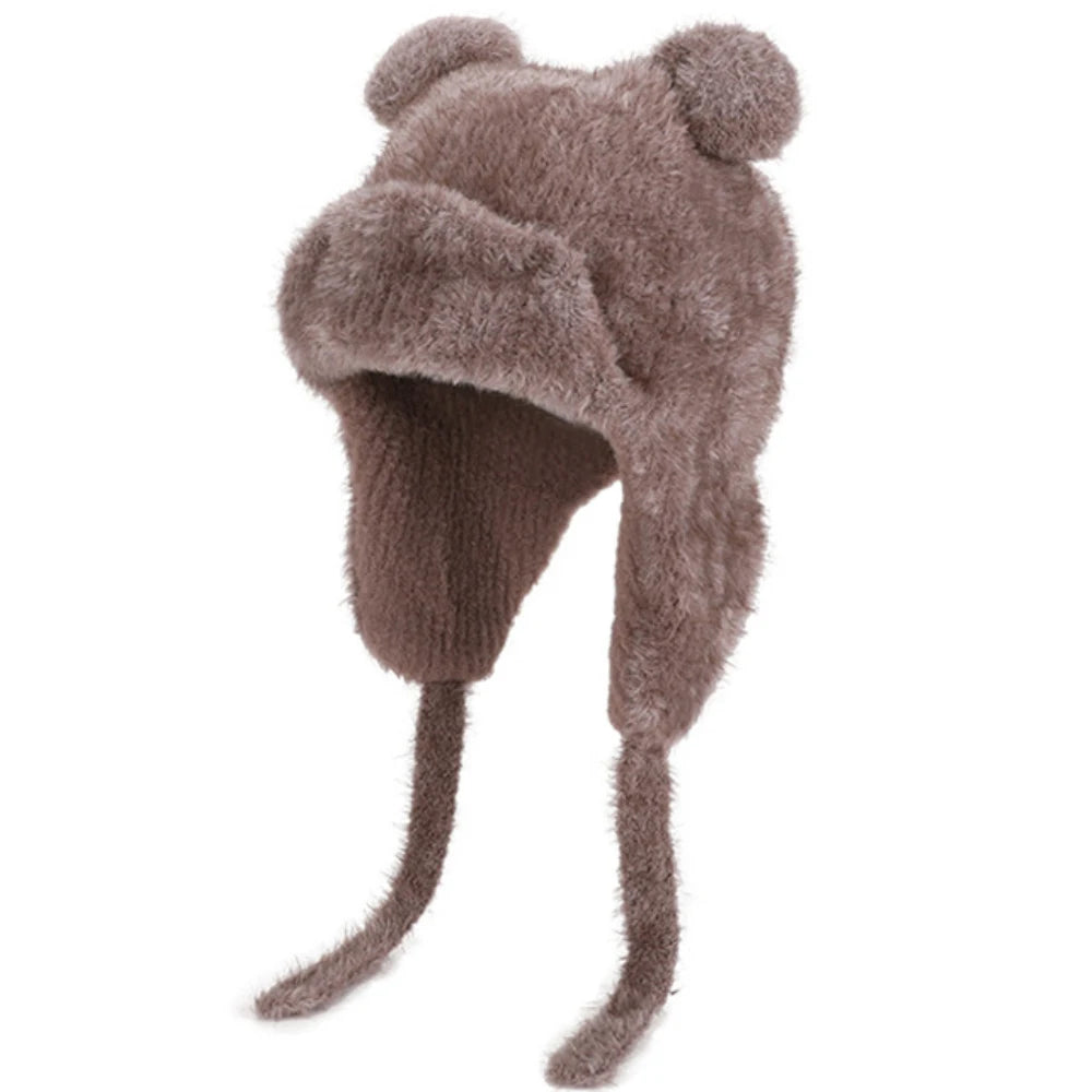 Little Bear Ears Beanie in Coffee