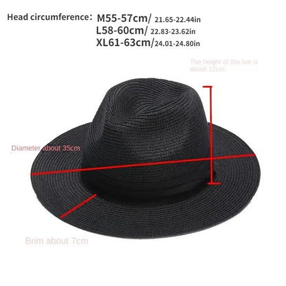 Kingston XL Straw Panama Hat – UPF 50+ Wide Brim Summer Sun Hat (61-63cm)
