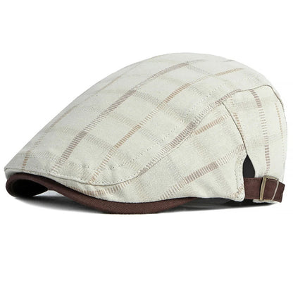 Dumfries Plaid Ivy Cap in Beige