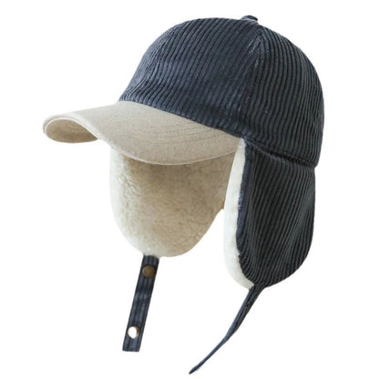 Camberwell Fleece Patchwork Cap in Dark Grey