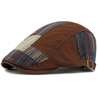 Perugia Patchwork Artist Beret in Coffee