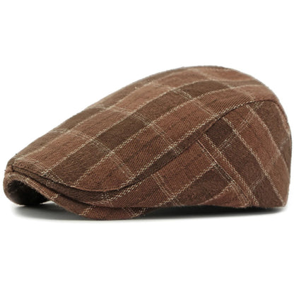 Nimes Plaid Artist Beret in Coffee