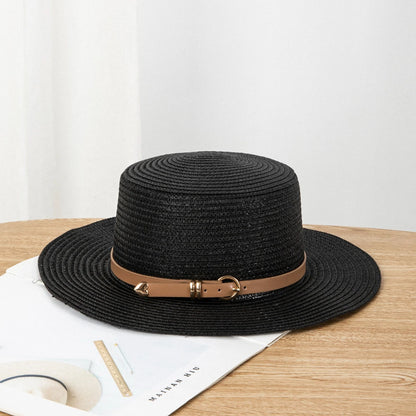 Positano Raffia Beach Hat in Black