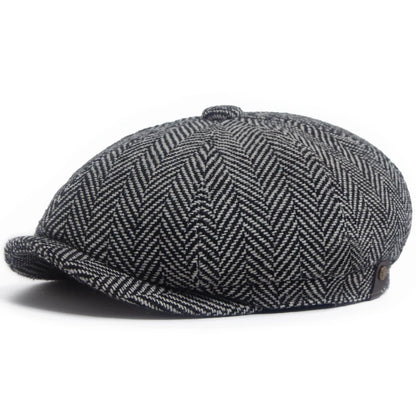 Retro Herringbone Newsboy Cap | Warm British Cap | Urban Caps NZ
