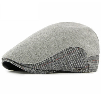 Salamanca Wool Patchwork Beret in Light Grey