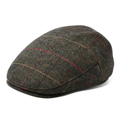 Dublin Herringbone Tweed Newsboy Cap in Khaki