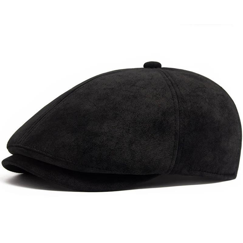 Faux Leather Newsboy Cap | English Gentleman's Cap | Urban Caps NZ