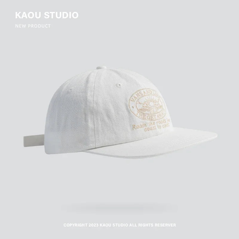 Hackney Flat-Brim Baseball Cap in White