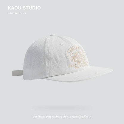 Hackney Flat-Brim Baseball Cap in White