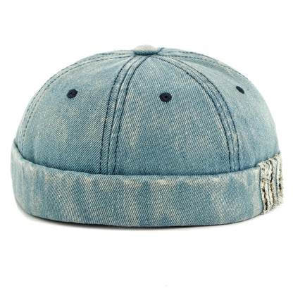 Southbank Denim-Style Beanie in Middle Blue