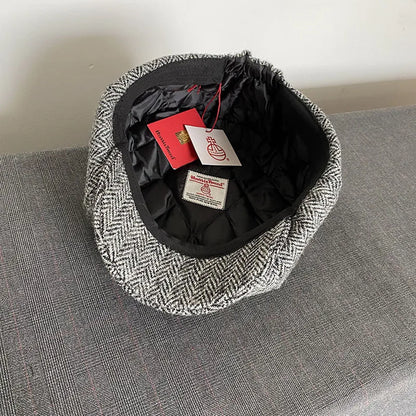 Premium Harris Tweed Octagonal Newsboy Cap – 100% Pure Wool Heritage Collection | Urban Caps