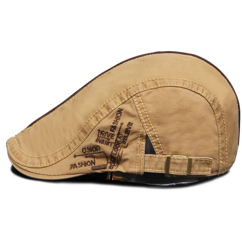 Cotton Letter Embroidered Ivy Cap | Driver's Flat Cap | Urban Caps NZ