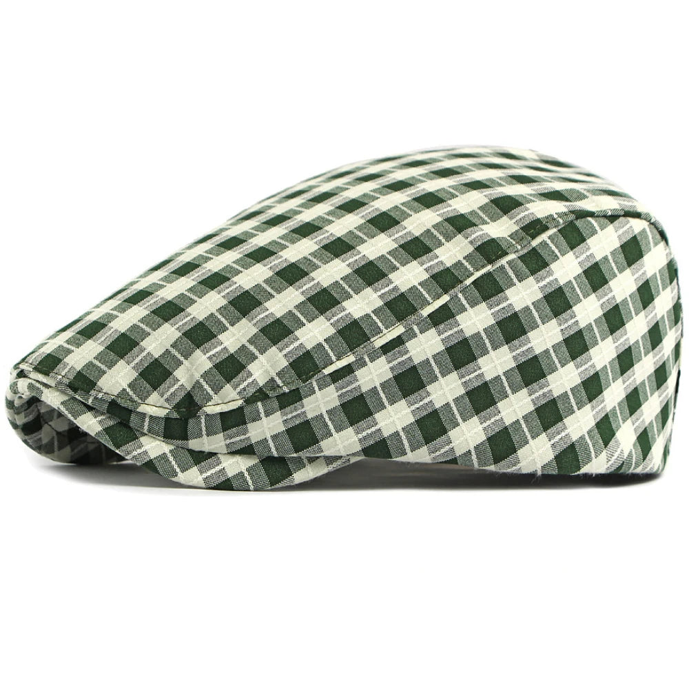 Ealing Plaid Beret in Green