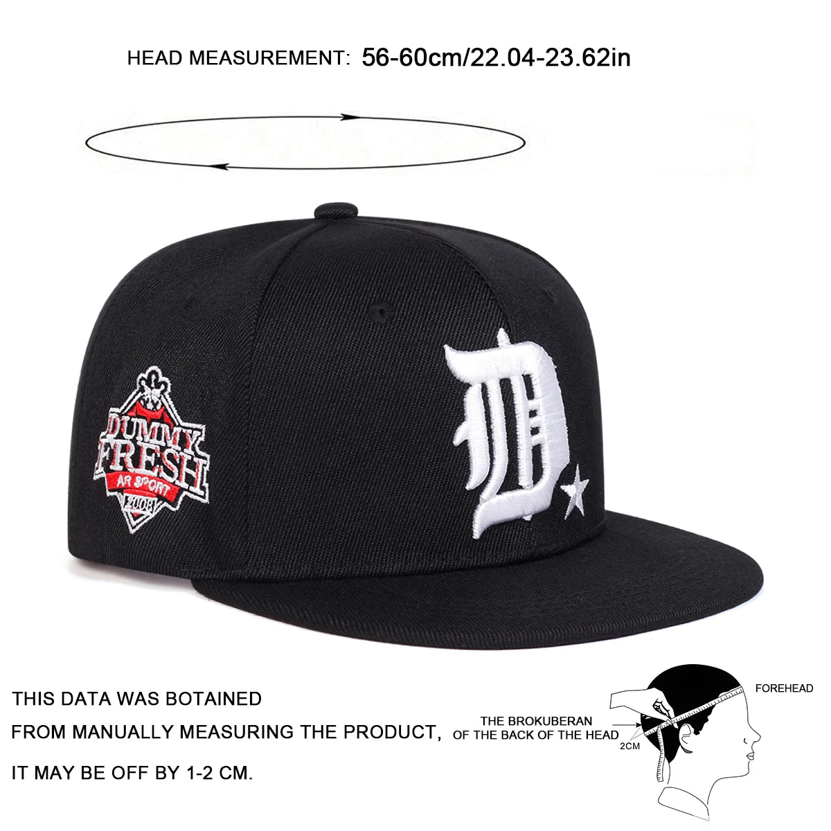 The Dalton | D Letter Fresh Embroidery Snapback Cap | Urban Caps NZ