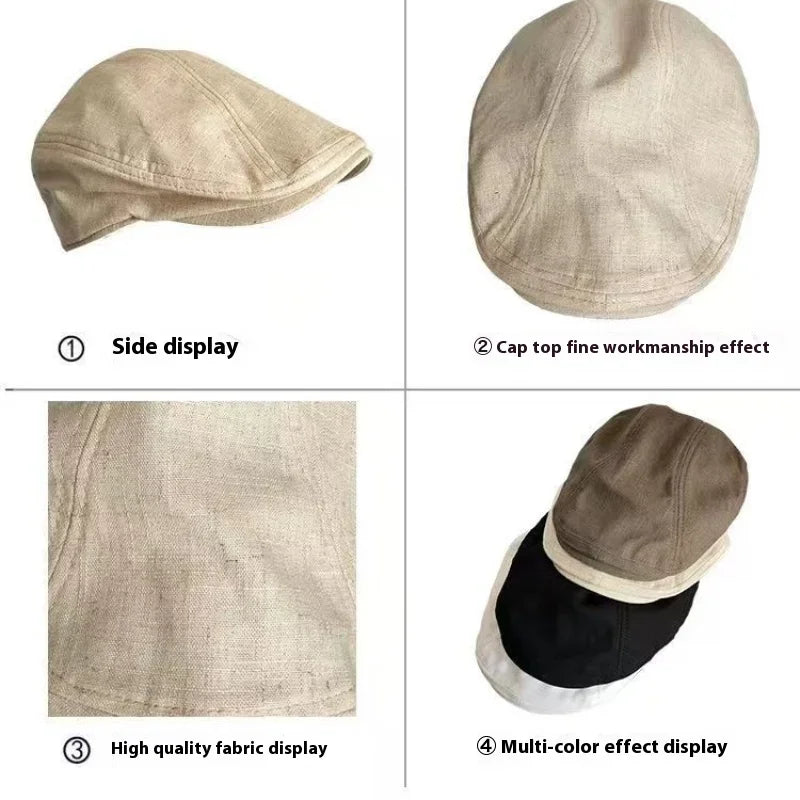 Chester Linen Newsboy Cap