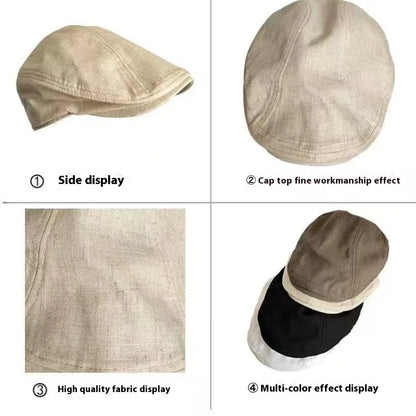 Chester Linen Newsboy Cap