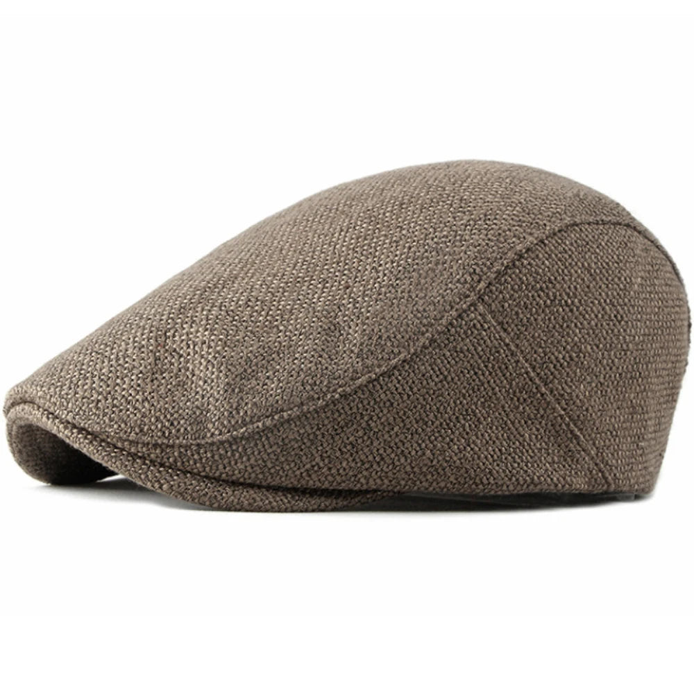 Cotswold Linen-Cotton Ivy Cap in Dark Khaki