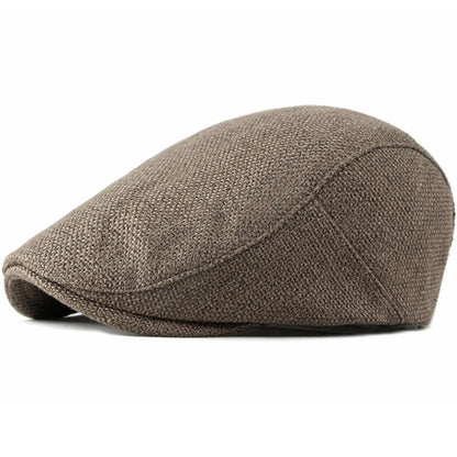 Cotswold Linen-Cotton Ivy Cap in Dark Khaki