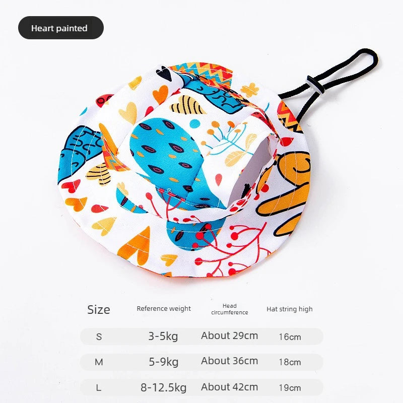 Dog baseball cap with heart print design