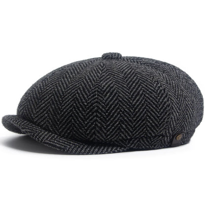 Retro Herringbone Newsboy Cap | Warm British Cap | Urban Caps NZ