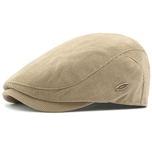 Brecon Corduroy Beret in Light Khaki