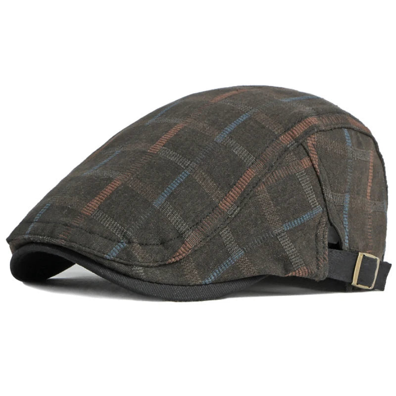 Dumfries Plaid Ivy Cap in Coffee