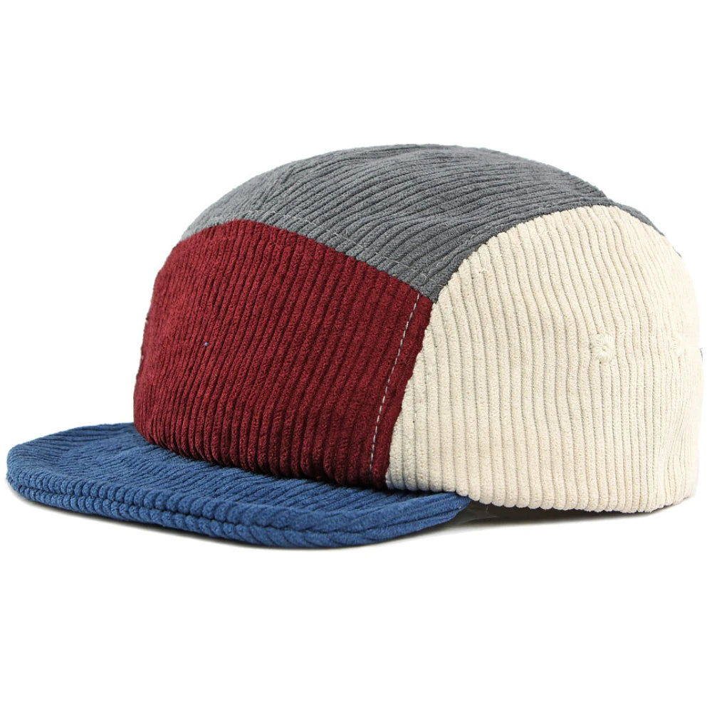 Clapham Corduroy Baseball Cap in Grey And Blue