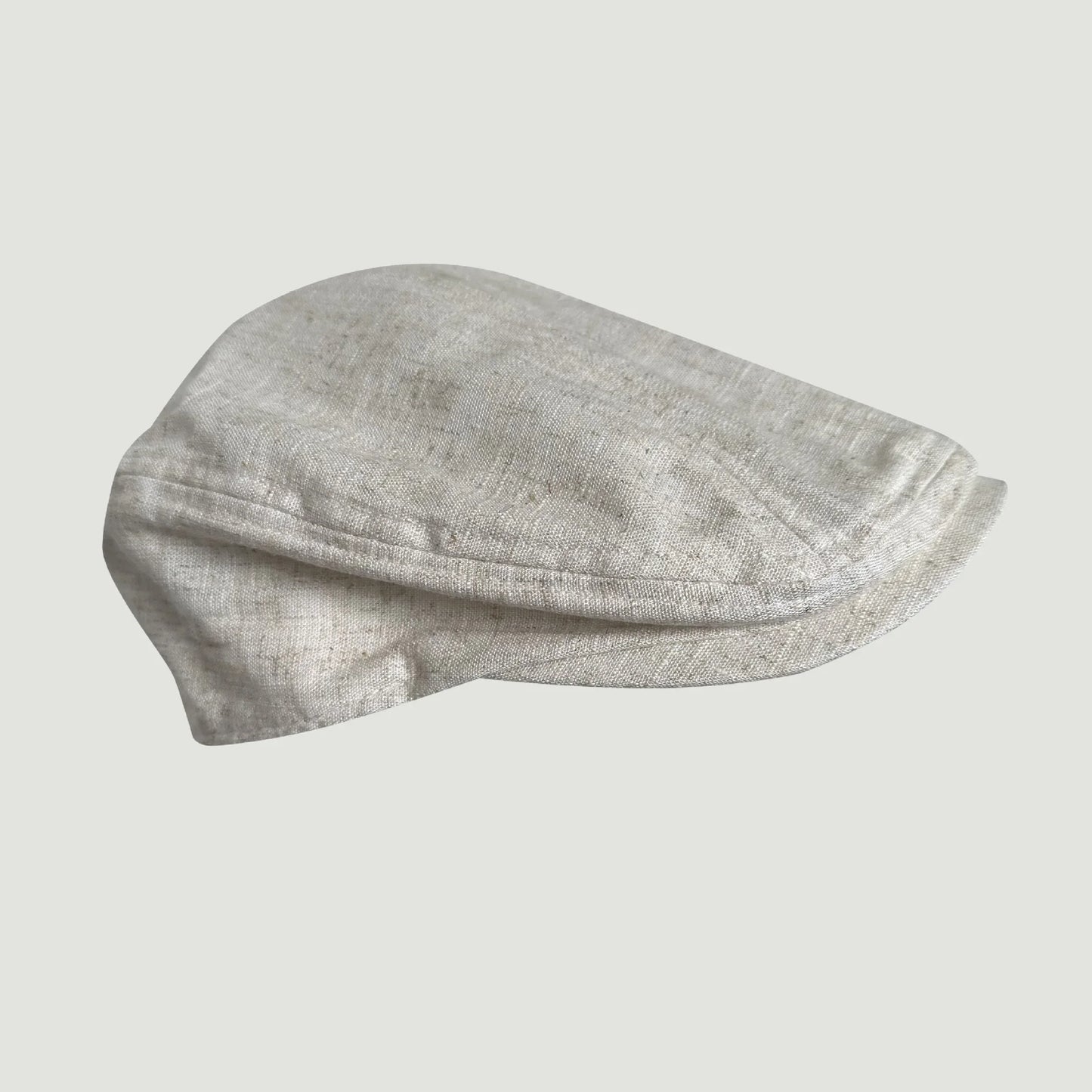 Chester Linen Newsboy Cap in Beige