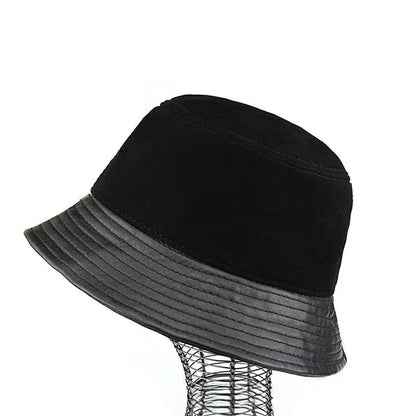 Cumberland Sheepskin Bucket Hat in Reverse Velvet Black