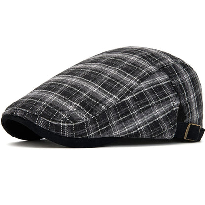 Ripon Plaid Winter Beret in Black