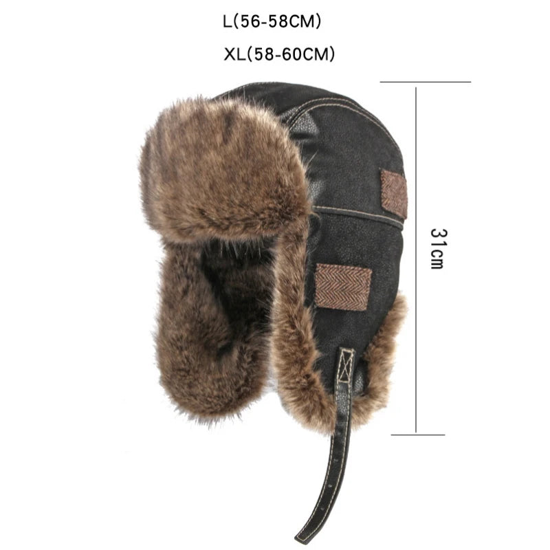Iqaluit Leather Fur Trapper Hat