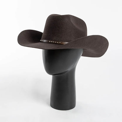 Denton Premium 100% Wool Cowboy Hat – Adjustable Western Felt Hat with Leather Band