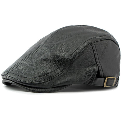 Avignon Faux Leather Ivy Cap in Black