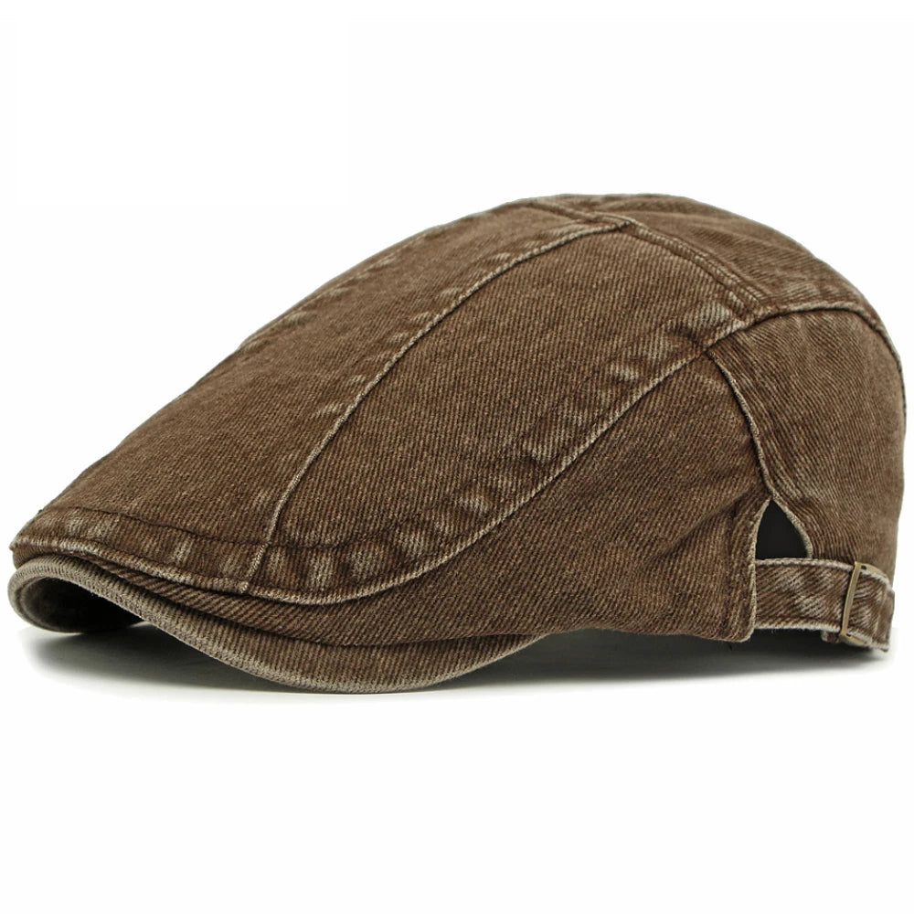 Bologna Denim-Style Beret in Coffee
