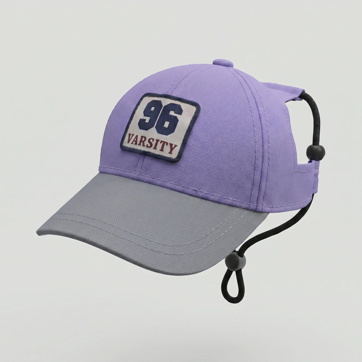 Dog baseball cap in gold, purple and grey