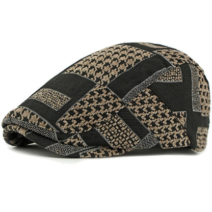 Penrith Plaid Artist Beret in Khaki