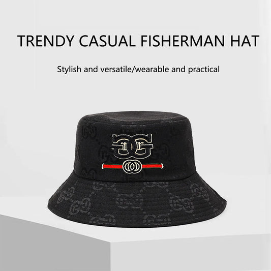 Wide brim cotton Panama bucket hat in coffee brown