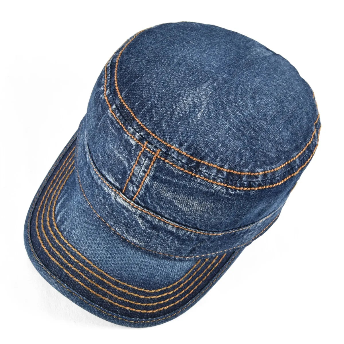 The Stockton | Men's Denim Washed Cotton Flat Top Army Cap | Urban Caps NZ