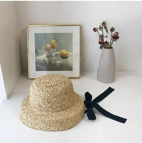 Sandpiper Kids Raffia Sun Hat in Black
