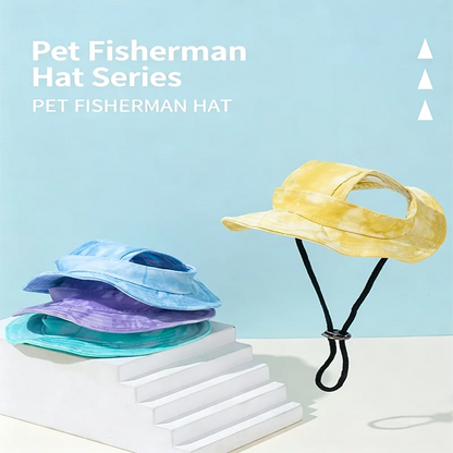 Small dog sun hat with ear holes in pink