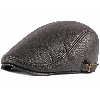 Cadiz Faux Leather Ivy Cap in Coffee
