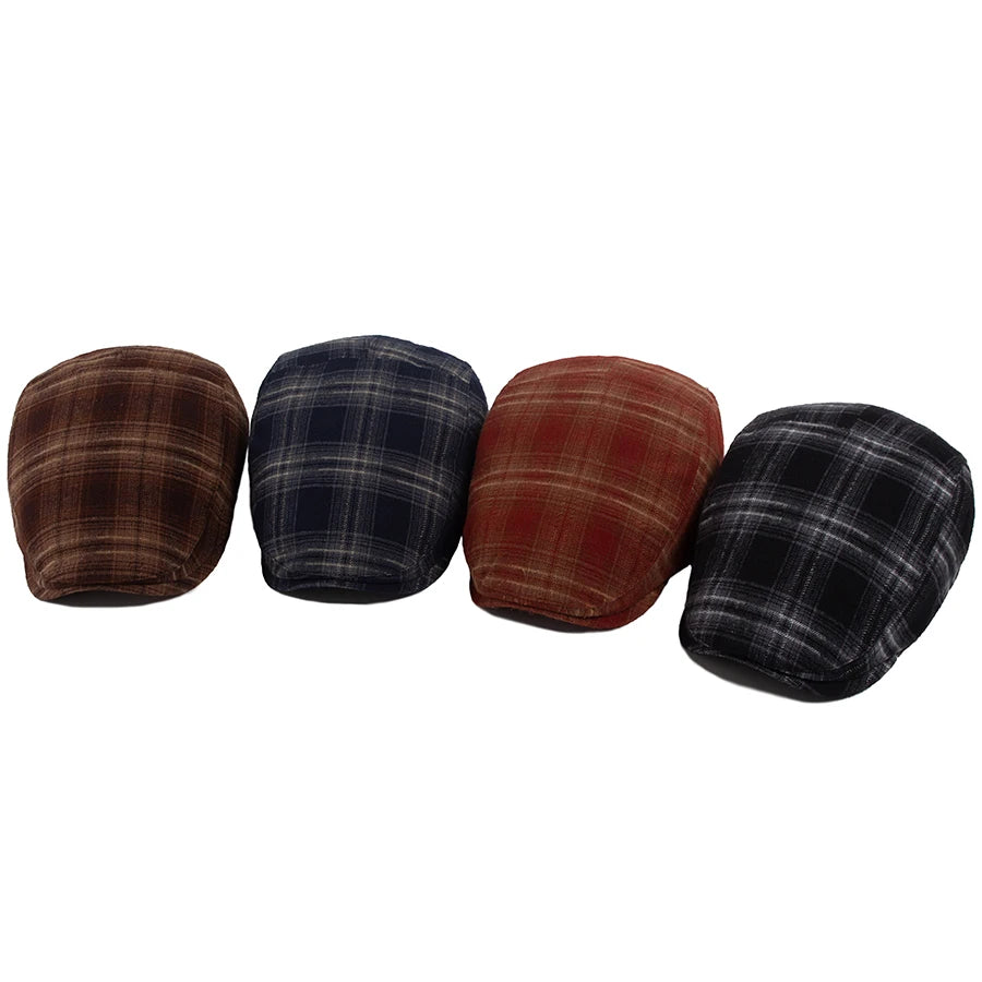 Thin Plaid Herringbone Ivy Cap | Heritage Flat Hat | Urban Caps NZ