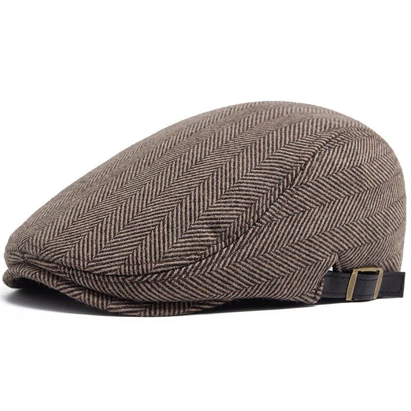 Striped Wool Velvet Ivy Cap | Premium Highland Flat Cap | Urban Caps NZ