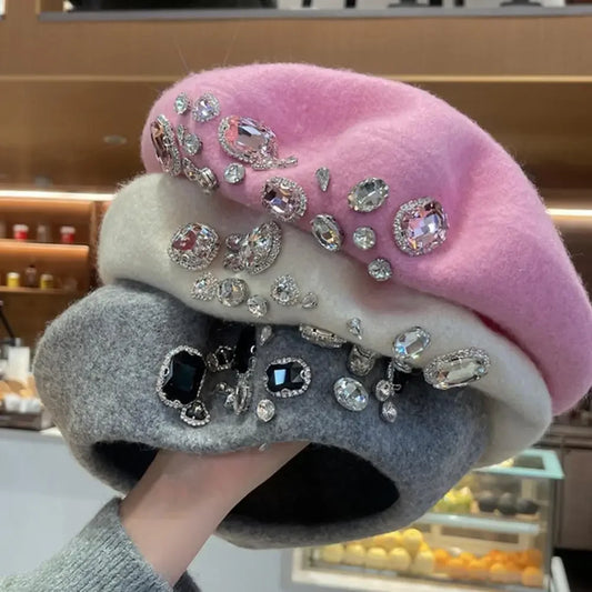 Montmartre Rhinestone Wool Beret