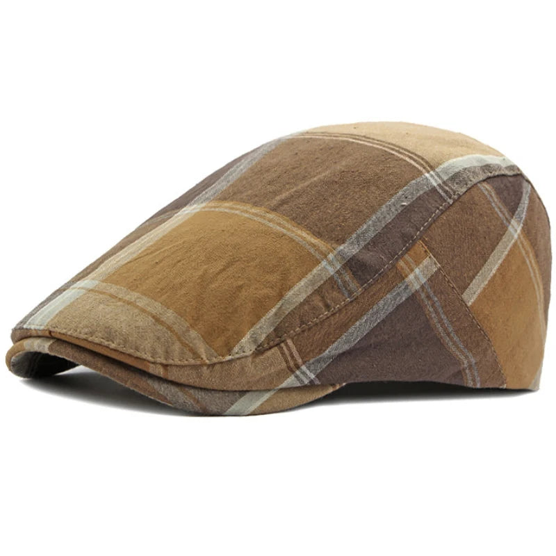 Turin Western Plaid Ivy Cap in Khaki