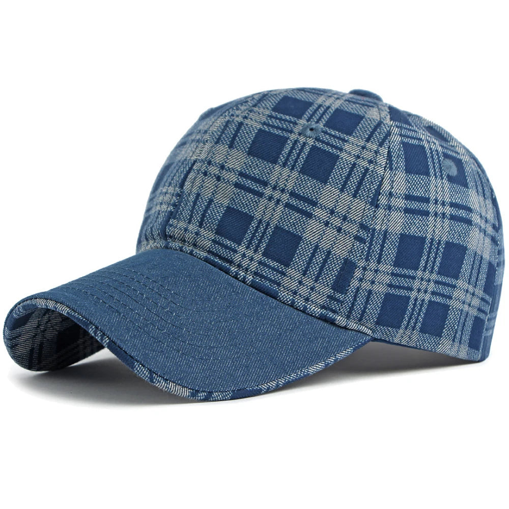 Richmond Plaid Snapback Cap in Blue