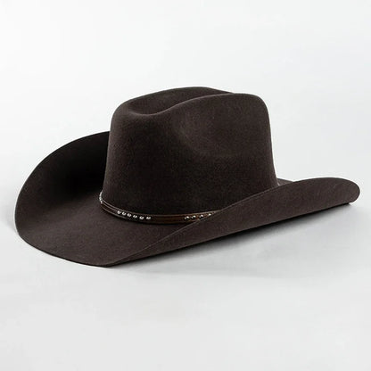 Denton Premium 100% Wool Cowboy Hat – Adjustable Western Felt Hat with Leather Band