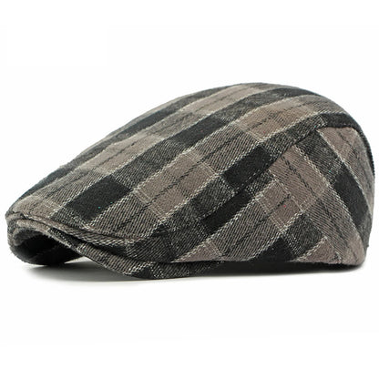 Nimes Plaid Artist Beret in Black
