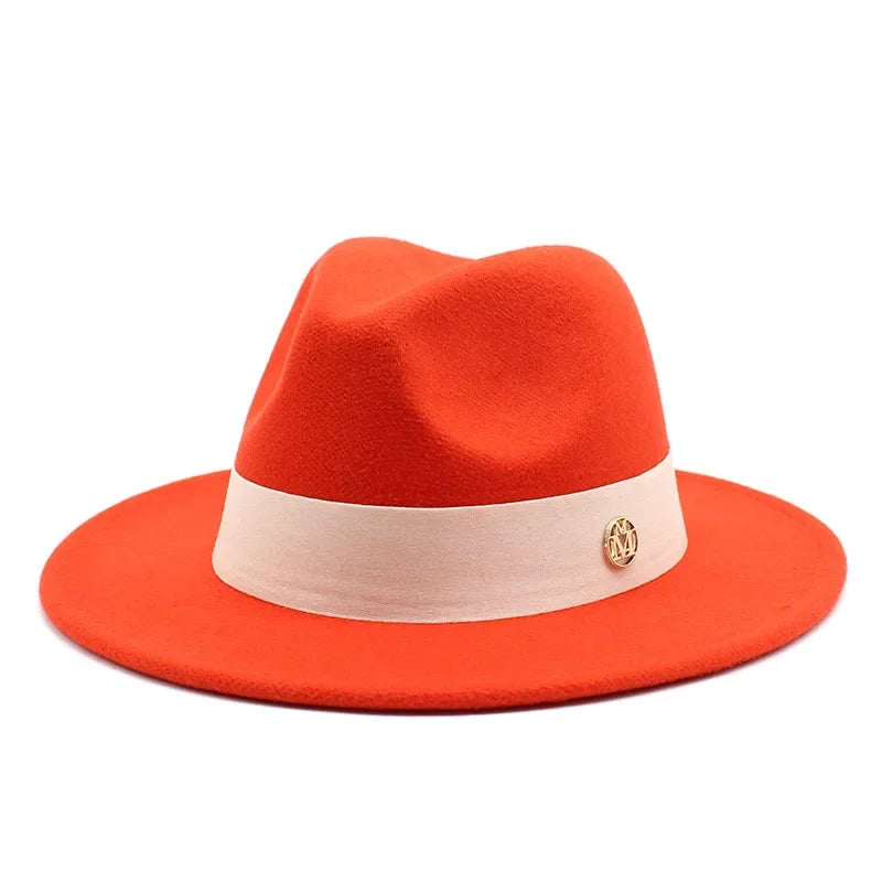 Ascot Formal Fedora in Orange Red